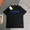 Balmain* Heavyweight 320g Cotton T-Shirt, Thick and Breathable Loose-Fit Short-Sleeve Crew Neck Tee with Logo Print Design, Spring/Summer New Arrival Fashion Casual Wear