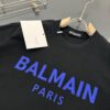 Balmain* Heavyweight 320g Cotton T-Shirt, Thick and Breathable Loose-Fit Short-Sleeve Crew Neck Tee with Logo Print Design, Spring/Summer New Arrival Fashion Casual Wear