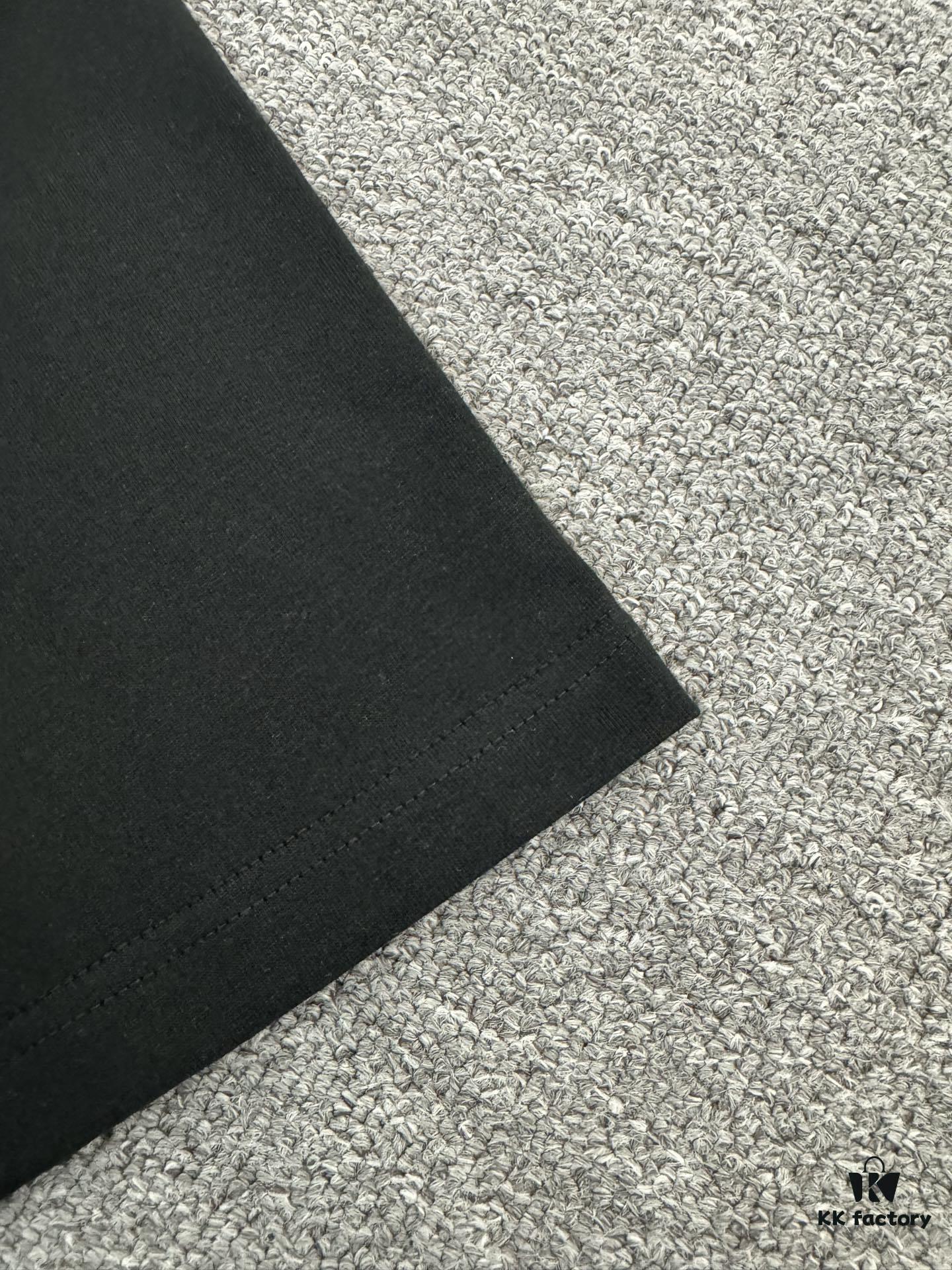 Balmain* Heavyweight 320g Cotton T-Shirt, Thick and Breathable Loose-Fit Short-Sleeve Crew Neck Tee with Logo Print Design, Spring/Summer New Arrival Fashion Casual Wear