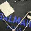 Balmain* Heavyweight 320g Cotton T-Shirt, Thick and Breathable Loose-Fit Short-Sleeve Crew Neck Tee with Logo Print Design, Spring/Summer New Arrival Fashion Casual Wear