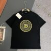Balmain Heavyweight 320g Cotton T-Shirt, Thick and Breathable Loose-Fit Short-Sleeve Crew Neck Tee, New Spring-Summer Fashion with Gold Foil Logo Print
