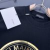 Balmain Heavyweight 320g Cotton T-Shirt, Thick and Breathable Loose-Fit Short-Sleeve Crew Neck Tee, New Spring-Summer Fashion with Gold Foil Logo Print