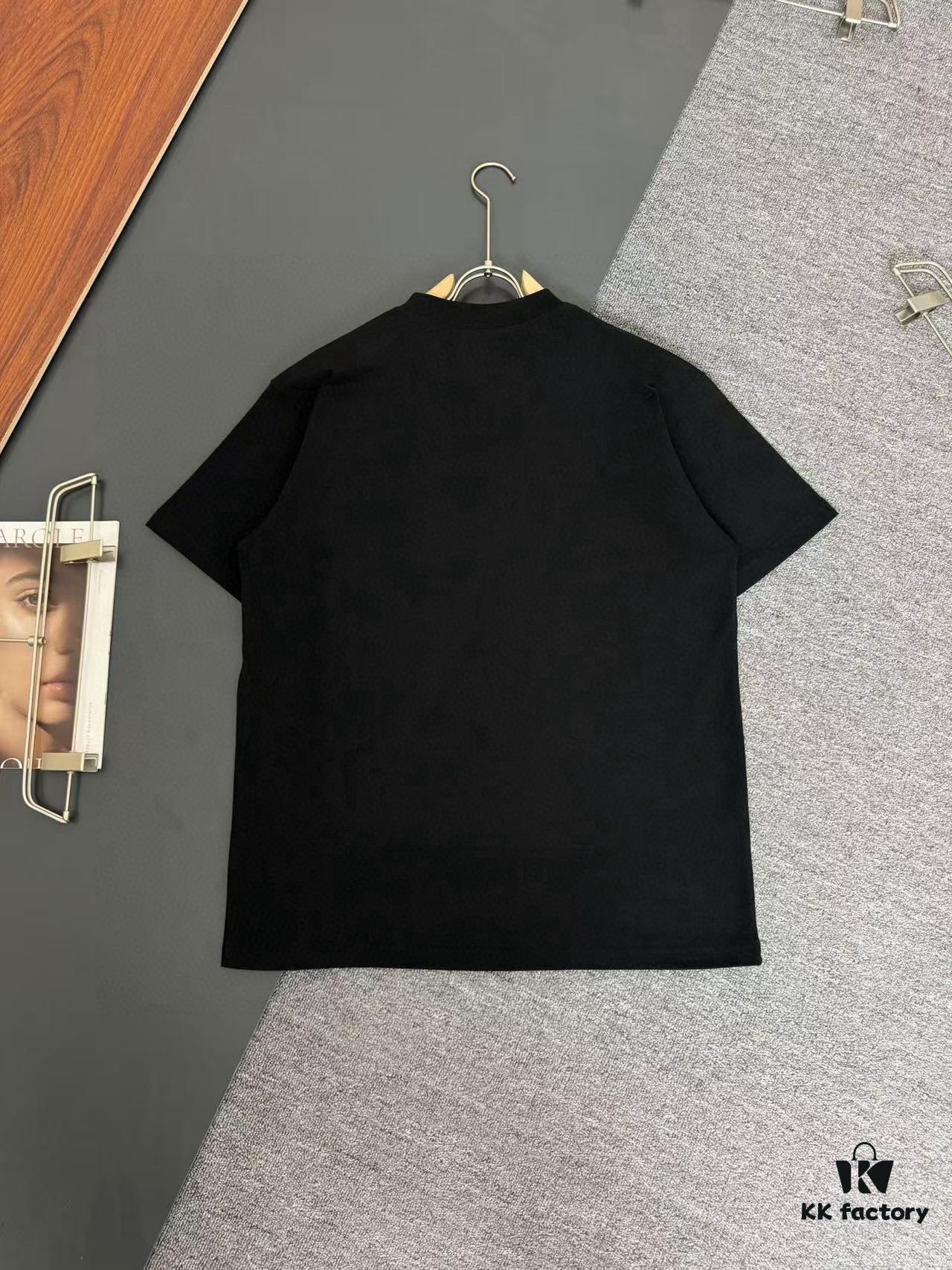 Balmain Heavyweight 320g Cotton T-Shirt with Logo Print, Breathable and Comfortable Loose-Fit Short-Sleeve Crew Neck Tee for Spring and Summer