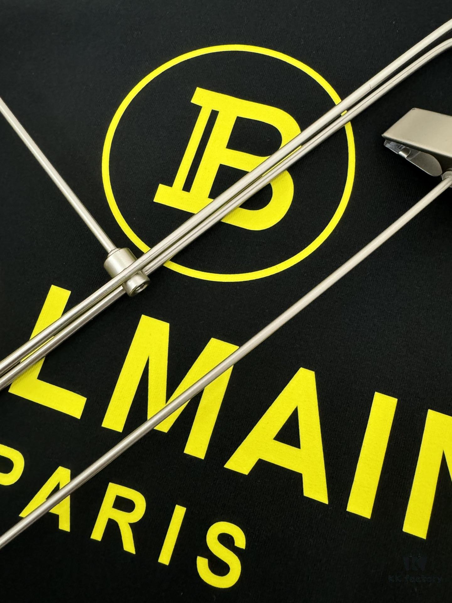 Balmain Heavyweight 320g Cotton T-Shirt with Logo Print, Breathable and Comfortable Loose-Fit Short-Sleeve Crew Neck Tee for Spring and Summer