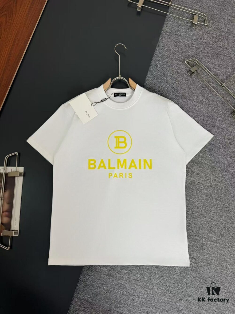 Balmain Heavyweight 320g Cotton T-Shirt with Logo Print, Breathable Loose-Fit Short-Sleeve Crew Neck Tee for Spring and Summer