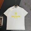 Balmain Heavyweight 320g Cotton T-Shirt with Logo Print, Breathable Loose-Fit Short-Sleeve Crew Neck Tee for Spring and Summer
