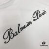 BALMAIN 2025 SS Collection Counterpart Crew Neck Short Sleeve T-Shirt with Custom Embroidered Logo – Premium Heavyweight Cotton Fabric, Unisex Design