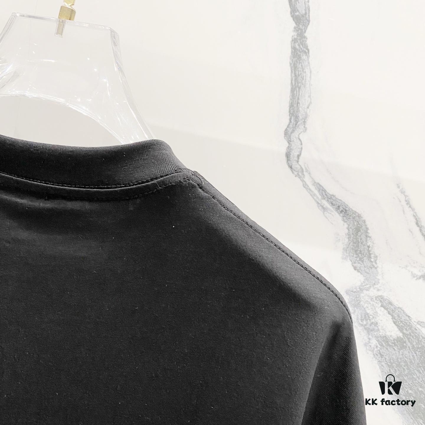 BALMAIN 260g Crew Neck Short Sleeve T-Shirt with Embroidered Brand Logo