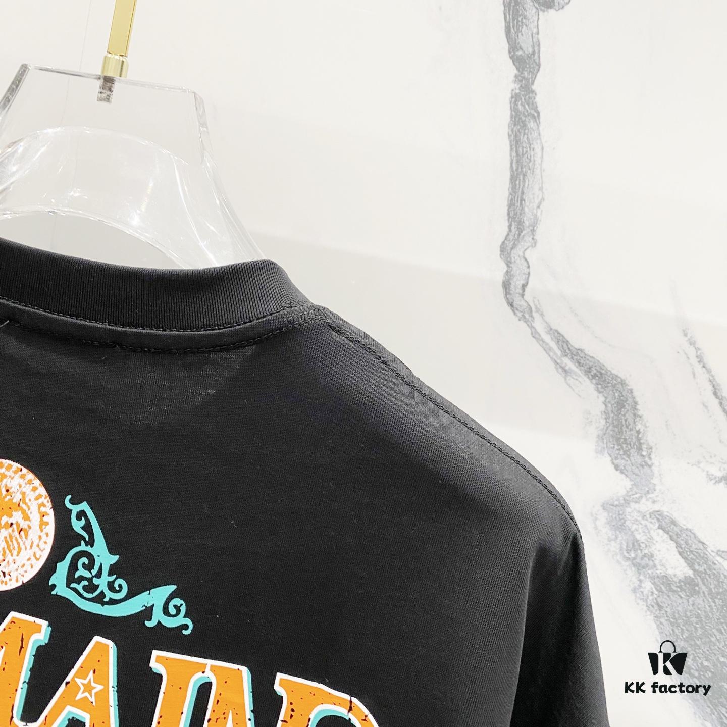 BALMAIN 260g Crew Neck Short Sleeve T-Shirt Embroidered Small Letter Logo Saint Warrior Brand Print Design