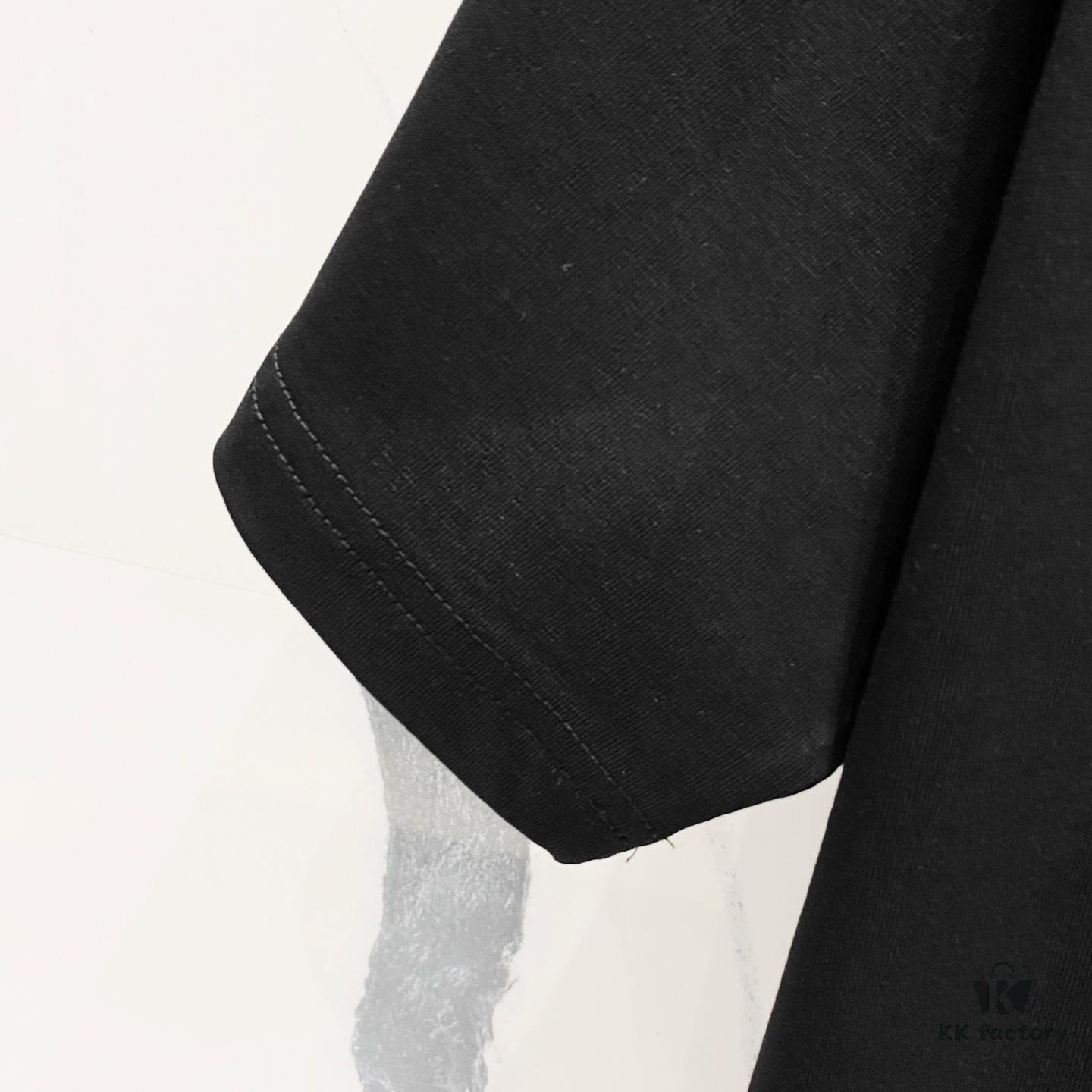 BALMAIN 260g Crew Neck Short Sleeve T-Shirt Embroidered Small Letter Logo Saint Warrior Brand Print Design