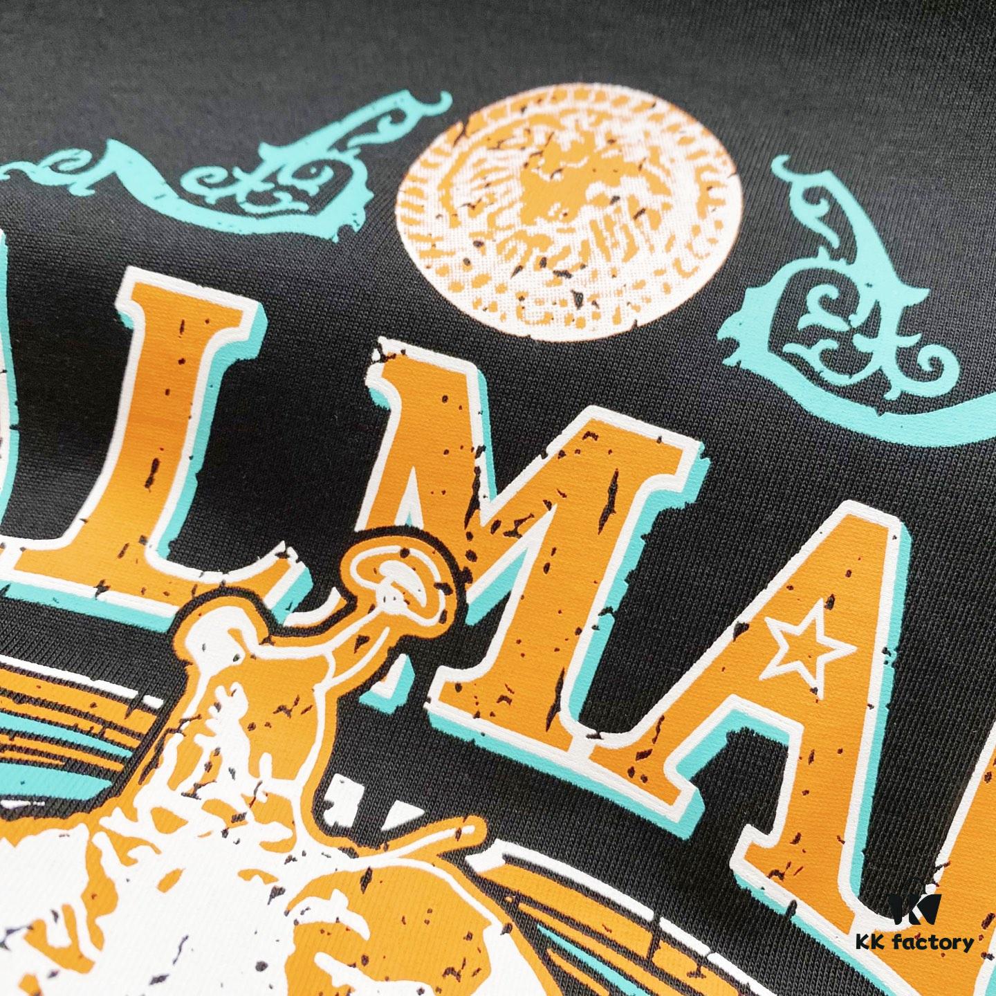 BALMAIN 260g Crew Neck Short Sleeve T-Shirt Embroidered Small Letter Logo Saint Warrior Brand Print Design