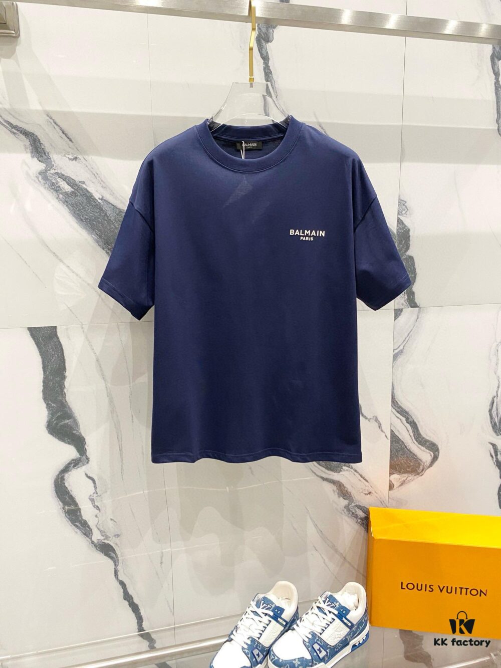 BALMAIN Men's 260g Crew Neck Short Sleeve T-Shirt with Minimalist Silicone Logo