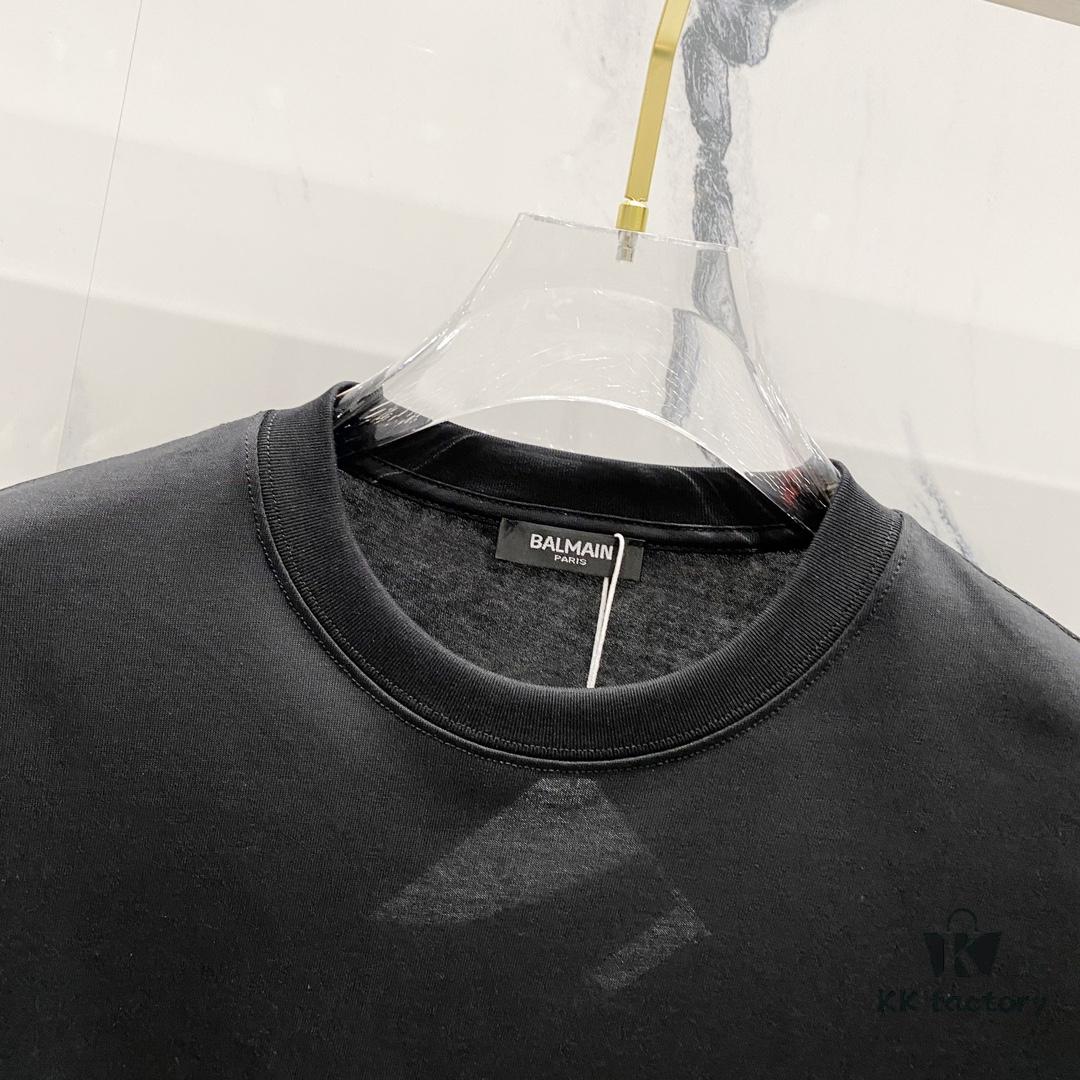 BALMAIN Crew Neck Short Sleeve T-Shirt 260g