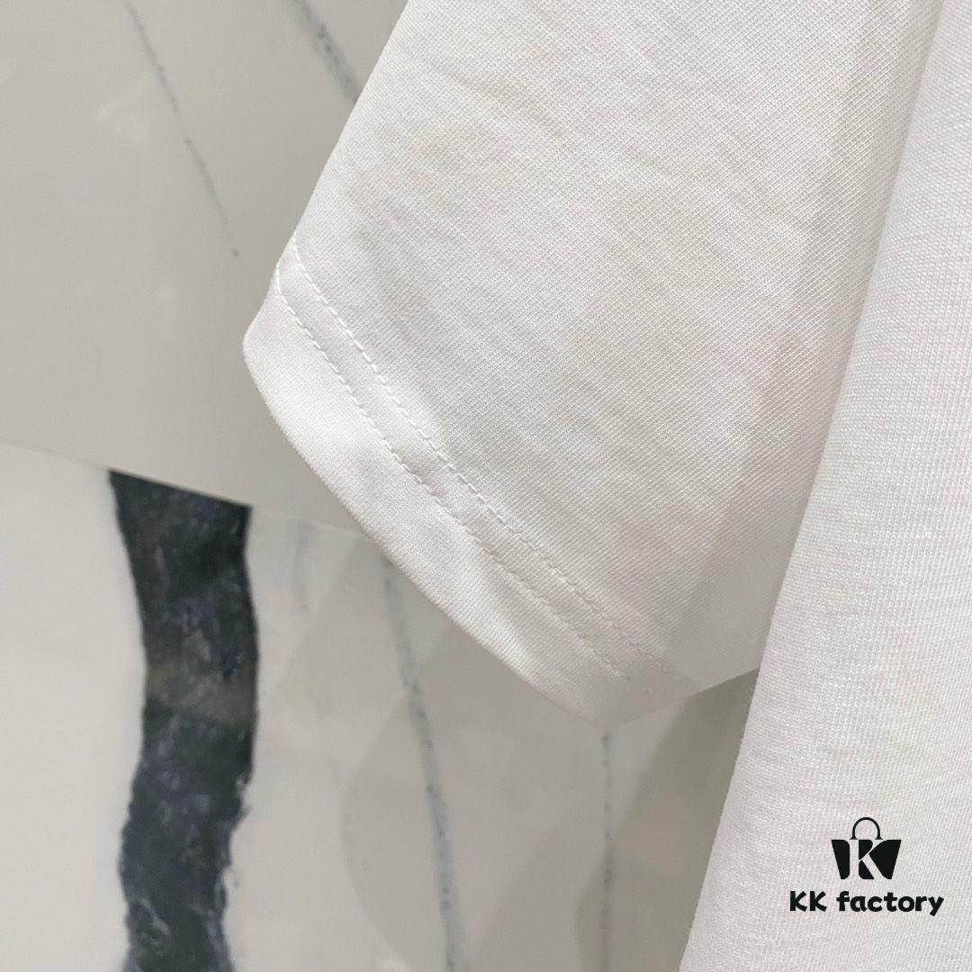 BALMAIN 260g Crew Neck Short Sleeve T-Shirt with Angel Shield and Letter Logo Print