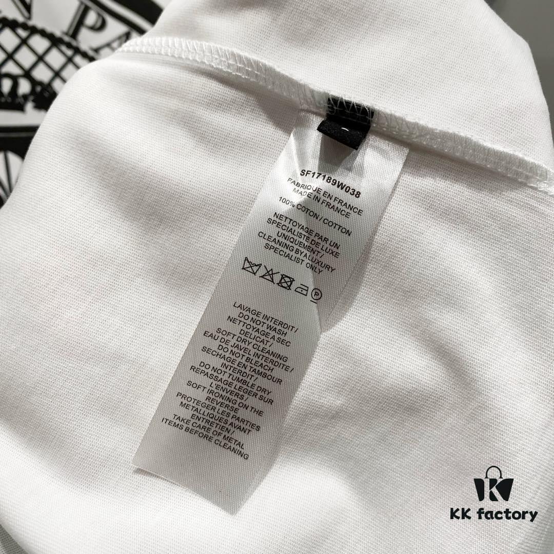 BALMAIN 260g Crew Neck Short Sleeve T-Shirt with Angel Shield and Letter Logo Print