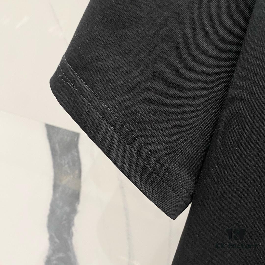 BALMAIN 260g Crew Neck Short Sleeve T-Shirt with Angel Shield and Letter Logo Print