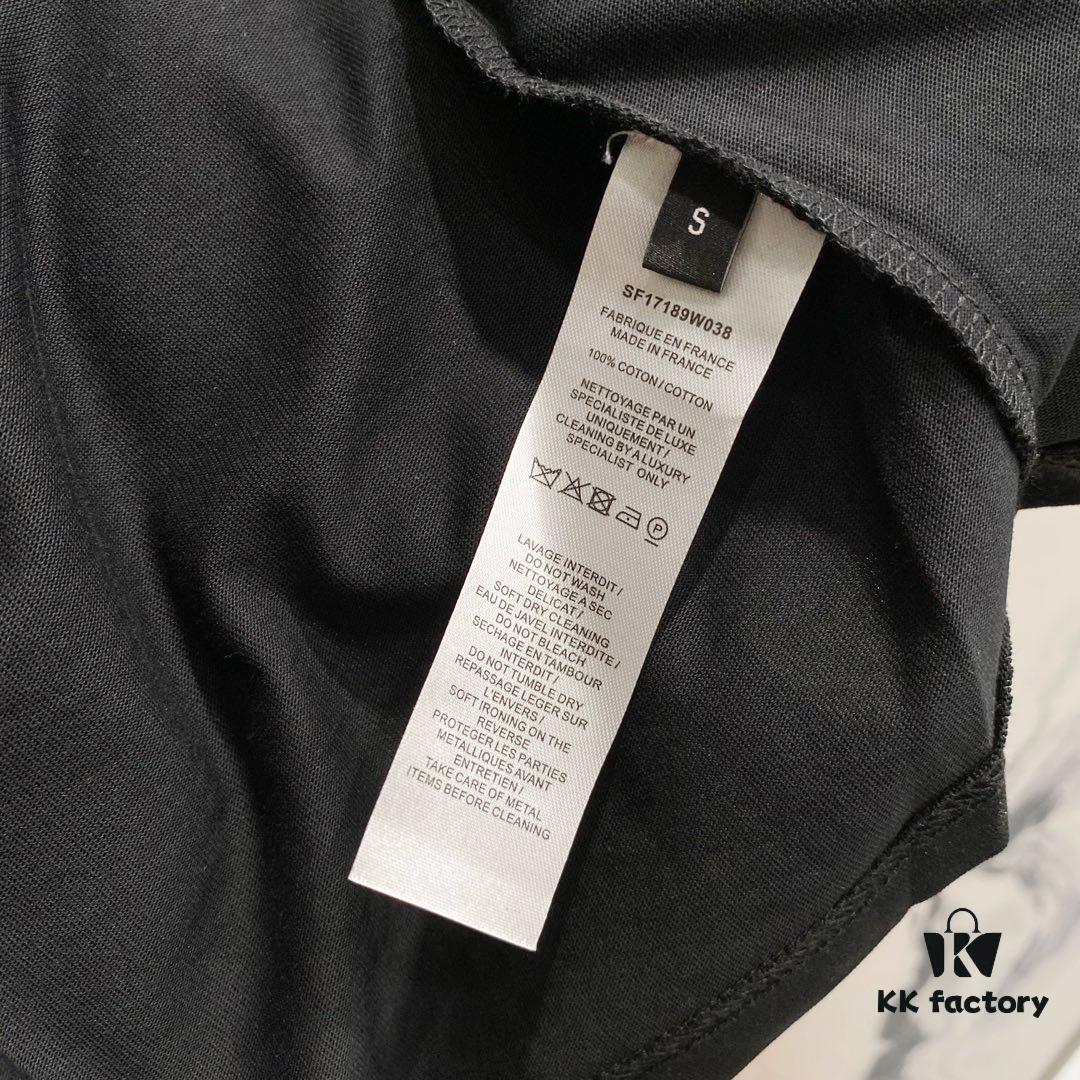 BALMAIN 260g Crew Neck Short Sleeve T-Shirt with Angel Shield and Letter Logo Print