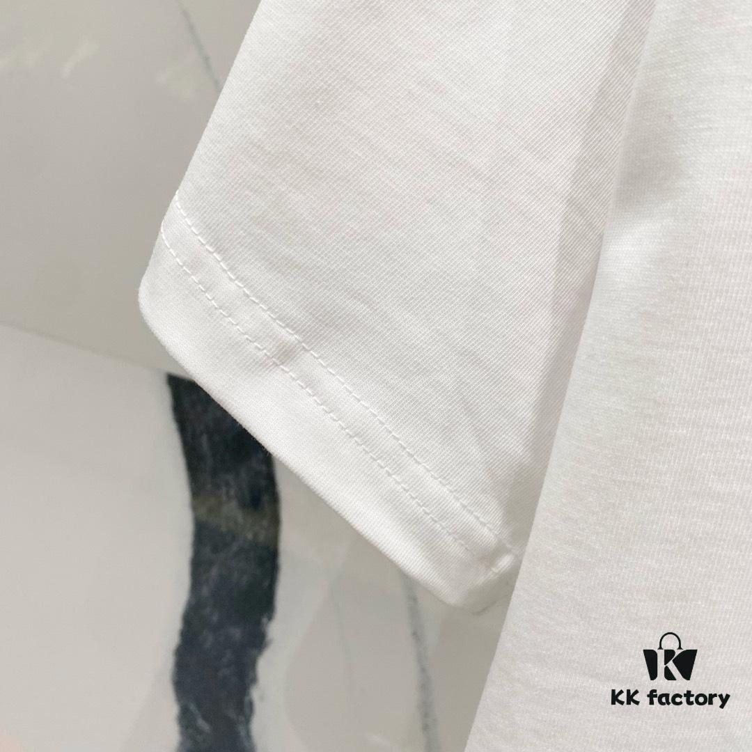 BALMAIN Crew Neck Short Sleeve T-Shirt 260g with Brand Logo and Red Lip Print