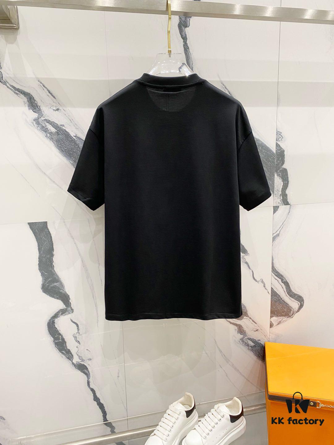 BALMAIN Red Lip Print Round Neck Short Sleeve T-Shirt 260g