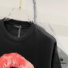 BALMAIN Red Lip Print Round Neck Short Sleeve T-Shirt 260g
