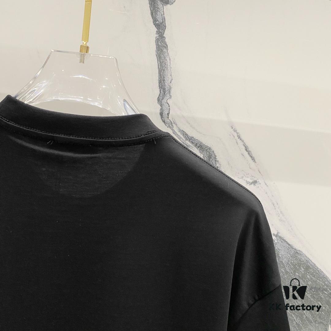 BALMAIN Red Lip Print Round Neck Short Sleeve T-Shirt 260g