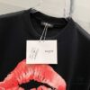 BALMAIN Red Lip Print Round Neck Short Sleeve T-Shirt 260g