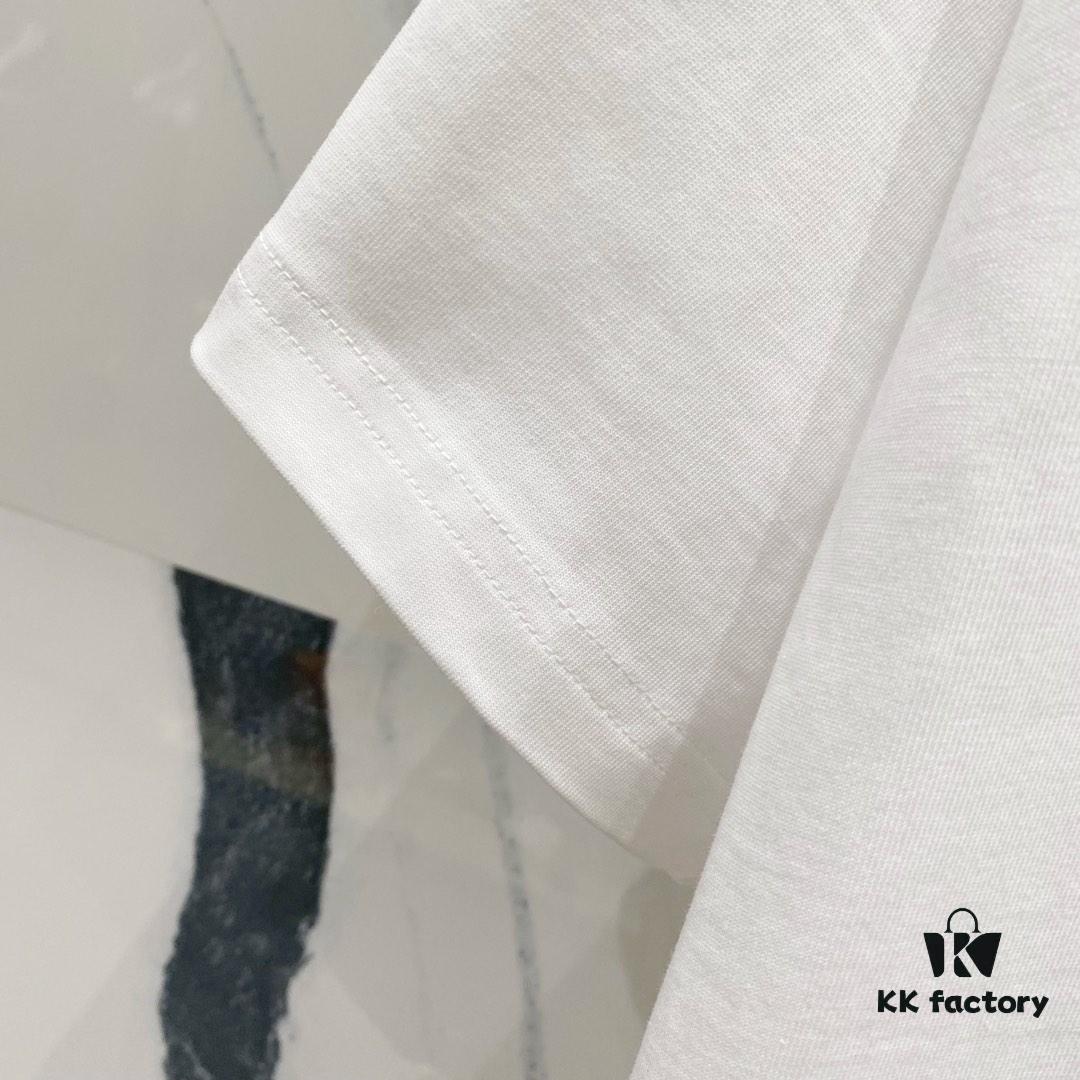 BALMAIN 260g Crew Neck Short Sleeve T-Shirt with Brand Overlapping Letter Print Logo Design