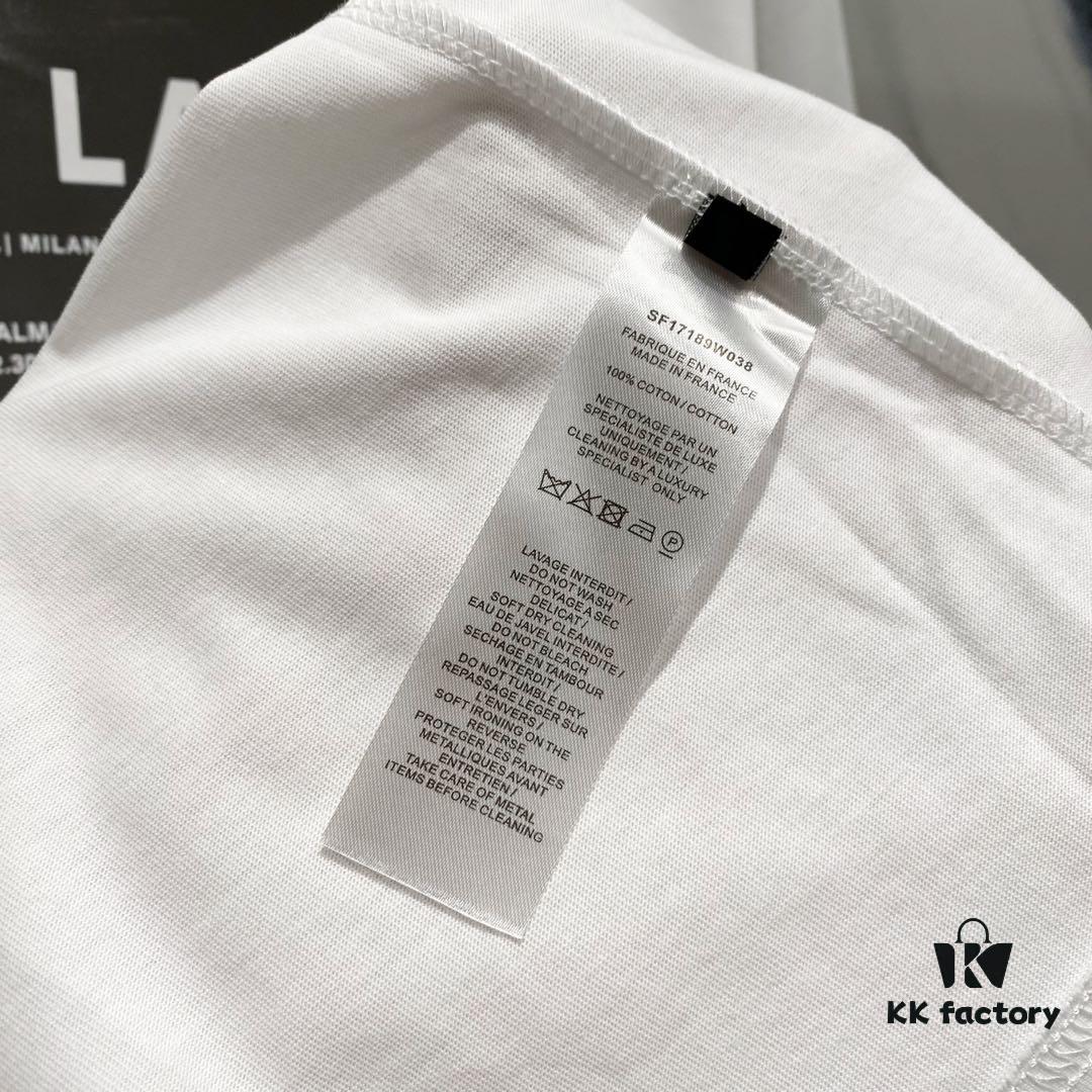 BALMAIN 260g Crew Neck Short Sleeve T-Shirt with Brand Overlapping Letter Print Logo Design