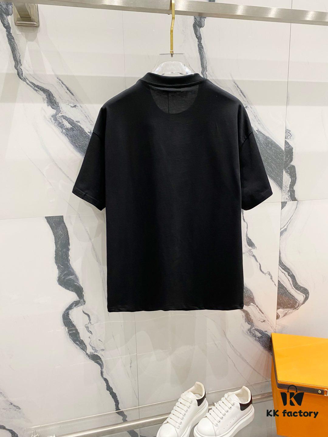 BALMAIN 260g Crew Neck Short Sleeve T-Shirt with Brand Overlapping Letter Print Logo Design