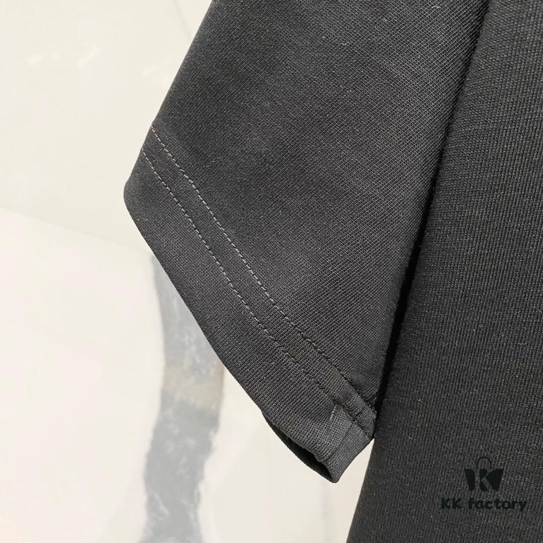 BALMAIN 260g Crew Neck Short Sleeve T-Shirt with Brand Overlapping Letter Print Logo Design