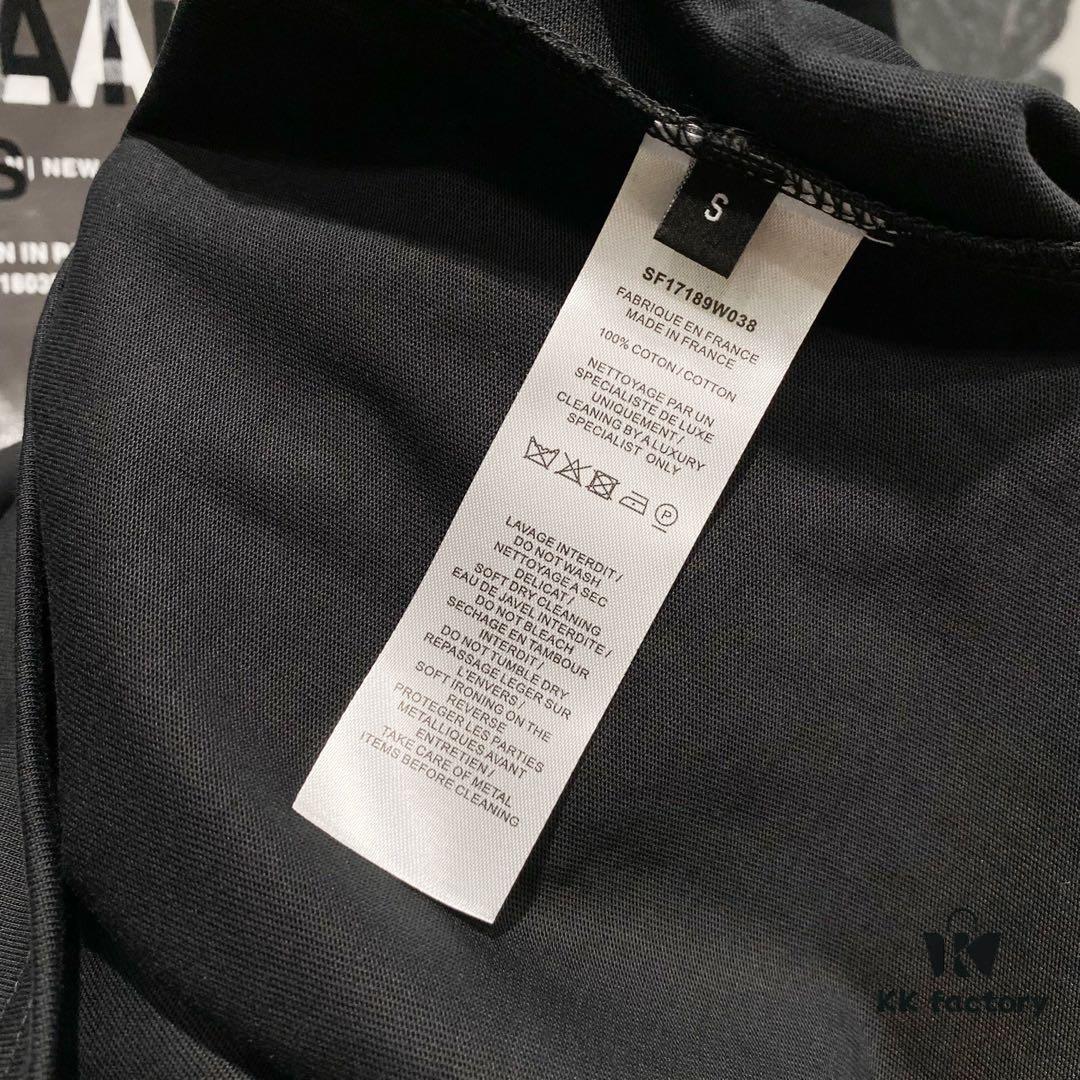 BALMAIN 260g Crew Neck Short Sleeve T-Shirt with Brand Overlapping Letter Print Logo Design