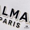 BALMAIN Men's 260g Crew Neck Short Sleeve T-Shirt with Brand Letter Flocked Shadow Print Logo
