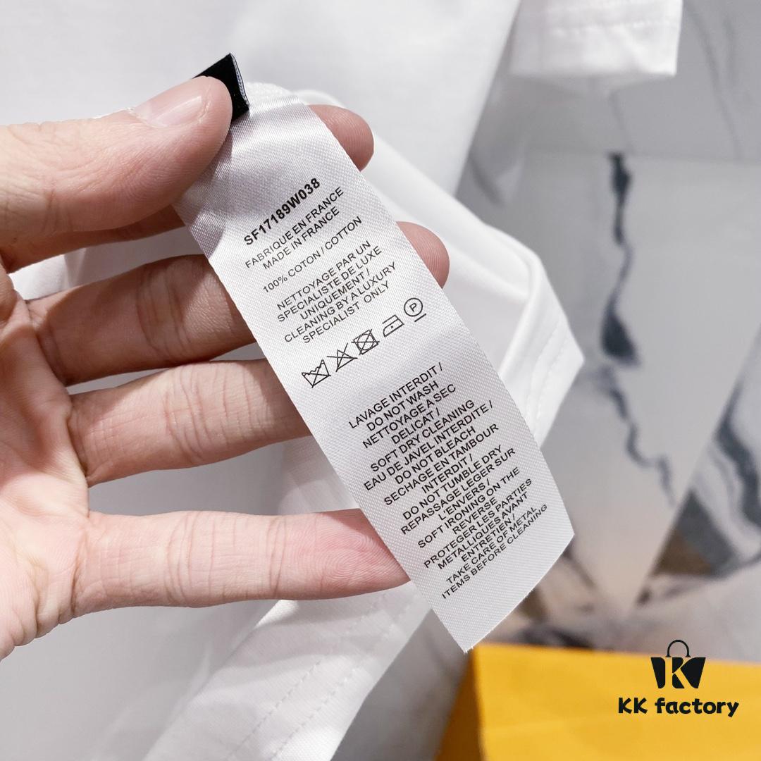 BALMAIN Men's 260g Crew Neck Short Sleeve T-Shirt with Brand Letter Flocked Shadow Print Logo