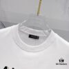BALMAIN Men's 260g Crew Neck Short Sleeve T-Shirt with Brand Letter Flocked Shadow Print Logo