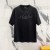 BALMAIN Men's 260g Crew Neck Short Sleeve T-Shirt with Brand Letter Flocked Overlapping Logo Print