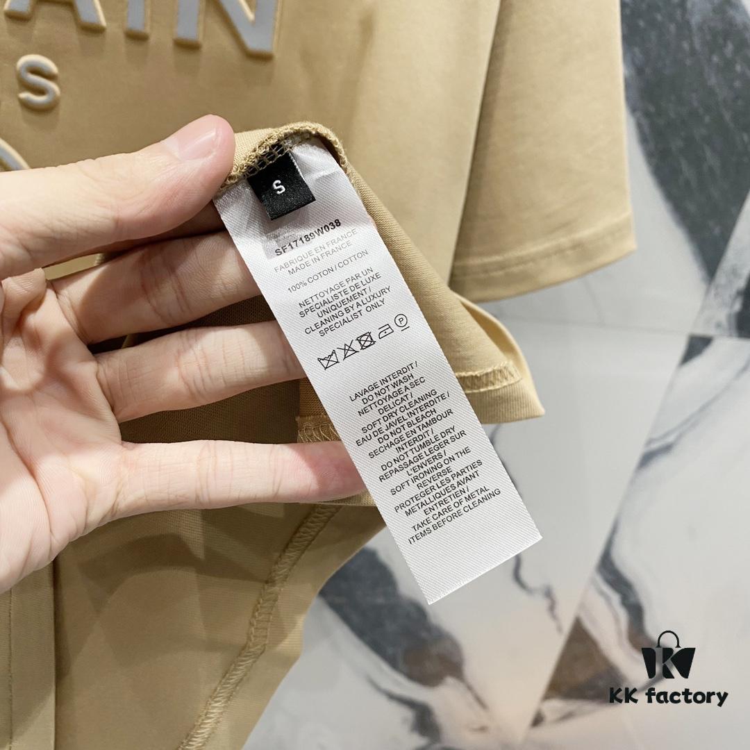 BALMAIN 260g Crew Neck Short Sleeve T-Shirt with Reflective 3M Logo