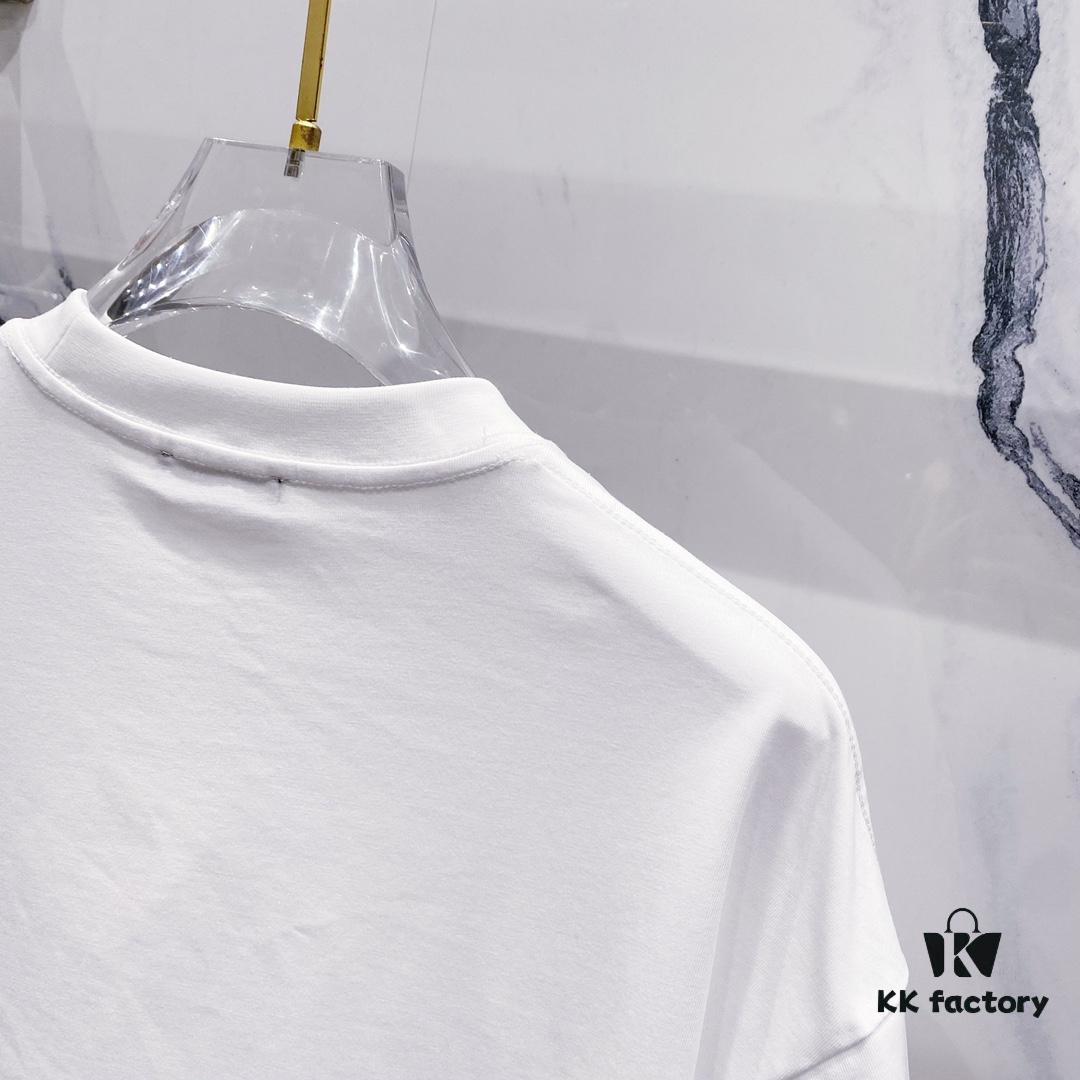 BALMAIN 260g Round Neck Short Sleeve T-Shirt with Reflective 3M Brand Embossed Logo