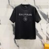 BALMAIN 260g Crew Neck Short Sleeve T-Shirt with Reflective 3M Logo