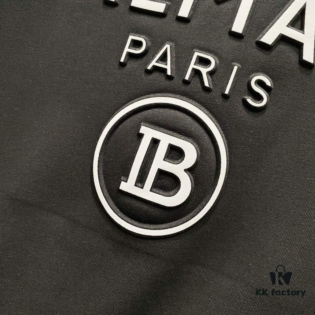 BALMAIN 260g Crew Neck Short Sleeve T-Shirt with Reflective 3M Logo