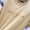 BALMAIN Crew Neck Short Sleeve T-Shirt 260g Classic Gold Foil Logo Print