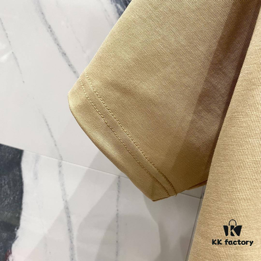 BALMAIN Crew Neck Short Sleeve T-Shirt 260g Classic Gold Foil Logo Print