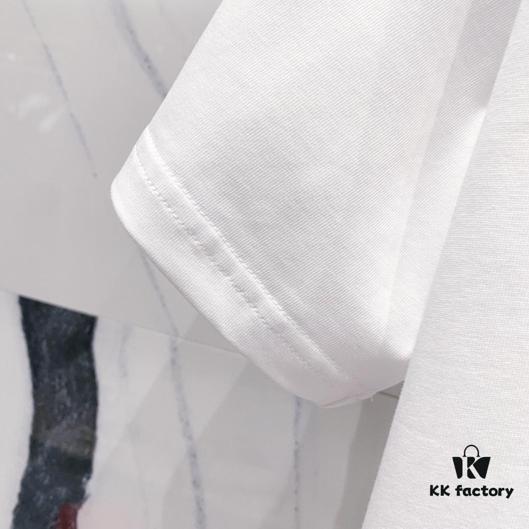 BALMAIN Crew Neck Short Sleeve T-Shirt 260g Classic Gold Foil Logo Print