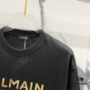 BALMAIN 260g Crew Neck Short Sleeve T-Shirt with Classic Gold Foil Logo Print