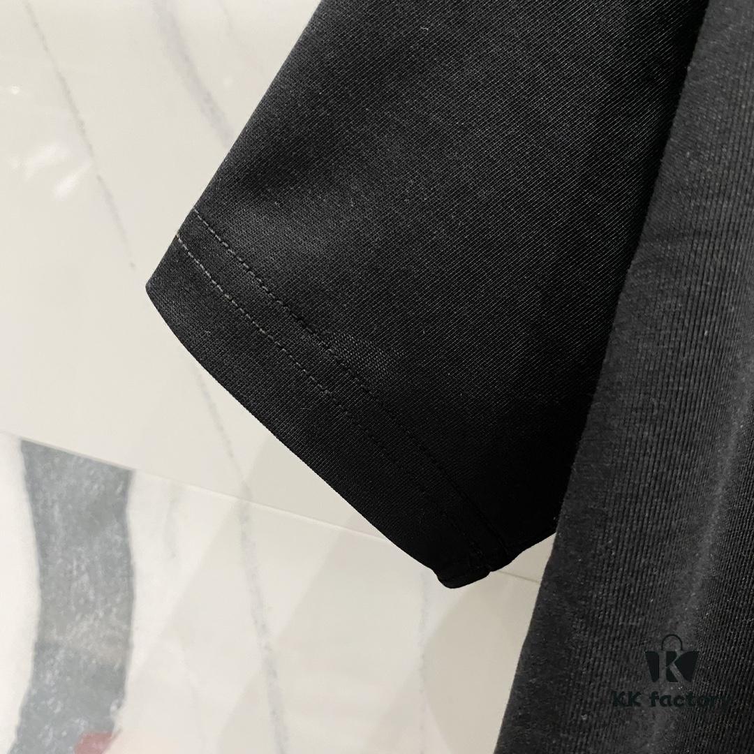 BALMAIN 260g Crew Neck Short Sleeve T-Shirt with Classic Gold Foil Logo Print