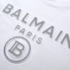 BALMAN Balmain Round Neck Short Sleeve T-Shirt with Minimalist 3D Letter Print Logo, Premium Upgrade