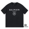 BALMAN Round Neck Short Sleeve T-Shirt with Minimalist 3D Letter Print Logo