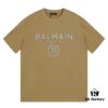 BALMAN Round Neck Short Sleeve T-Shirt with Minimalist 3D Letter Print Logo