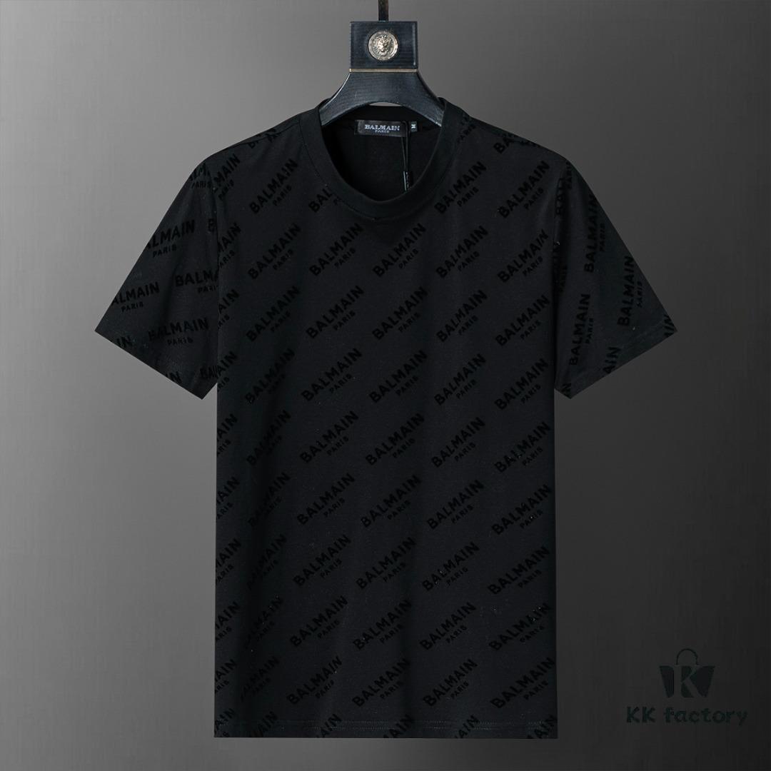 2025 New Arrival T-Shirt with All-Over Flocking Print, Exquisite Craftsmanship, Synchronized with Official Website, Classic and Stylish for Versatile Pairing