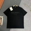Balmain Heavyweight 320g Cotton T-Shirt, Thick and Breathable Loose-Fit Fashion Short-Sleeve Crew Neck Tee for Spring and Summer