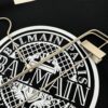 Balmain Heavyweight 320g Cotton T-Shirt, Thick and Breathable Loose-Fit Short-Sleeve Crew Neck Tee, Fashionable Spring and Summer New Arrival with Printed Logo Design